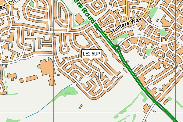 LE2 5UP map - OS VectorMap District (Ordnance Survey)