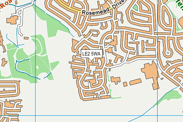 LE2 5WA map - OS VectorMap District (Ordnance Survey)