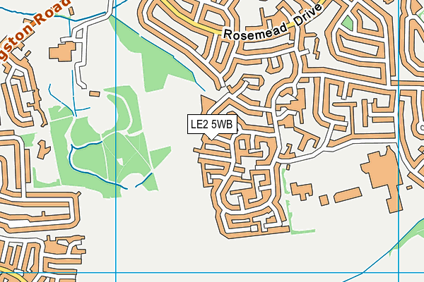 LE2 5WB map - OS VectorMap District (Ordnance Survey)