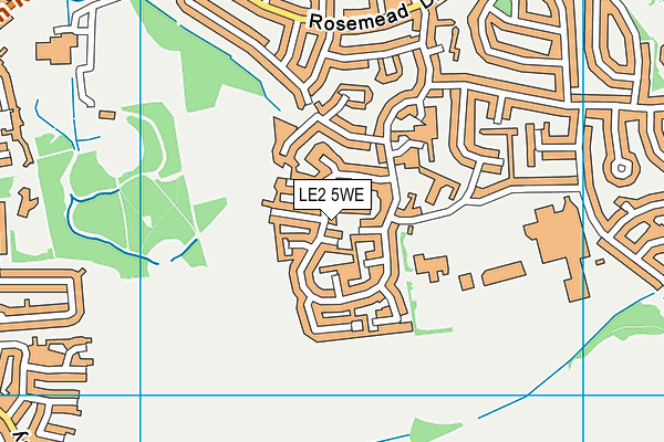 LE2 5WE map - OS VectorMap District (Ordnance Survey)