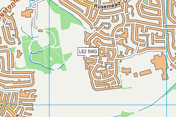 LE2 5WG map - OS VectorMap District (Ordnance Survey)