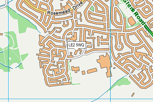 LE2 5WQ map - OS VectorMap District (Ordnance Survey)