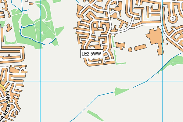 LE2 5WW map - OS VectorMap District (Ordnance Survey)