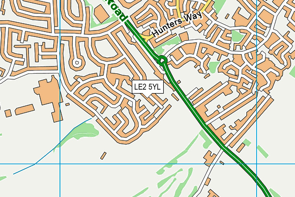 LE2 5YL map - OS VectorMap District (Ordnance Survey)