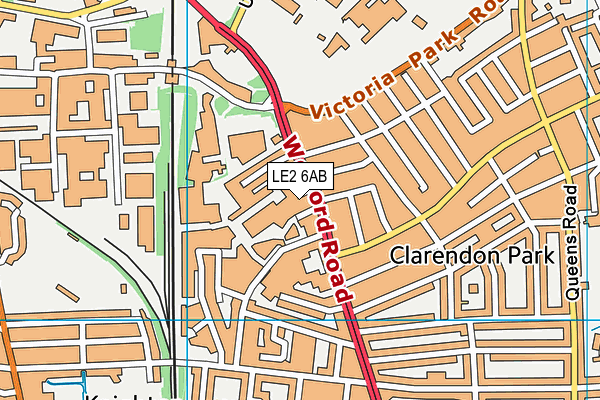 LE2 6AB map - OS VectorMap District (Ordnance Survey)