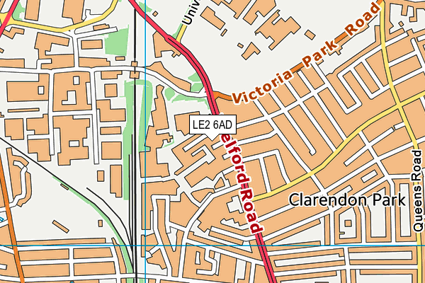 LE2 6AD map - OS VectorMap District (Ordnance Survey)