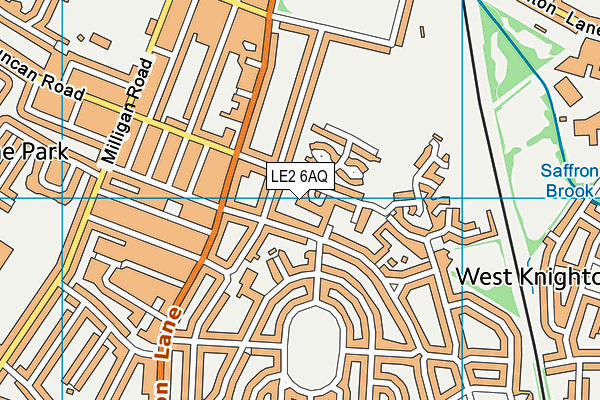 LE2 6AQ map - OS VectorMap District (Ordnance Survey)