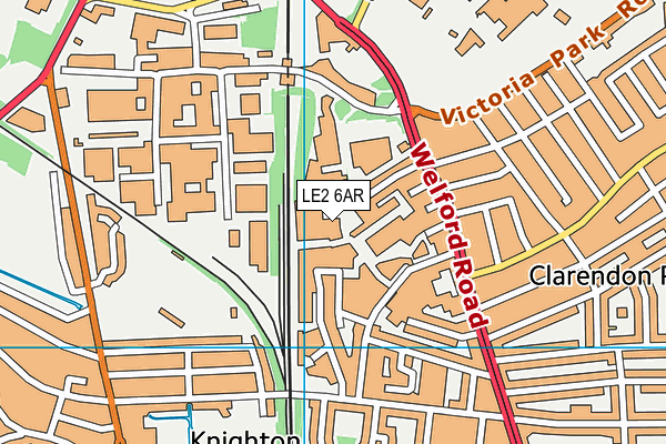 LE2 6AR map - OS VectorMap District (Ordnance Survey)