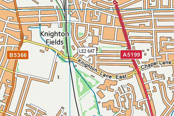 LE2 6AT map - OS VectorMap District (Ordnance Survey)