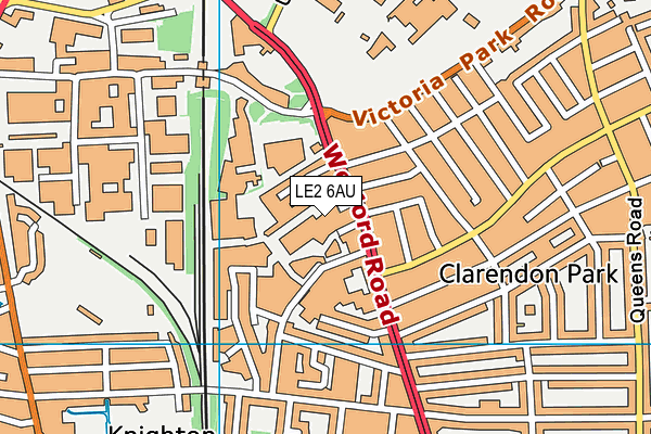 LE2 6AU map - OS VectorMap District (Ordnance Survey)