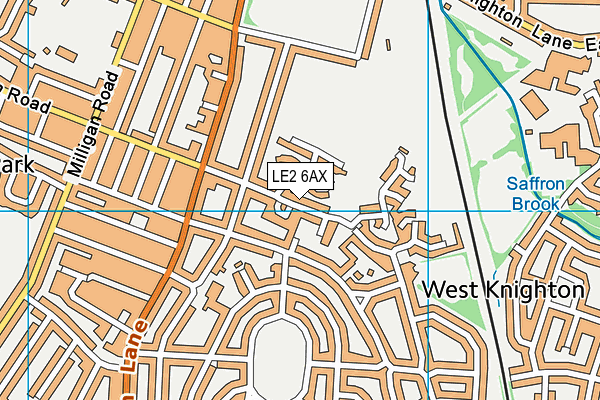 LE2 6AX map - OS VectorMap District (Ordnance Survey)