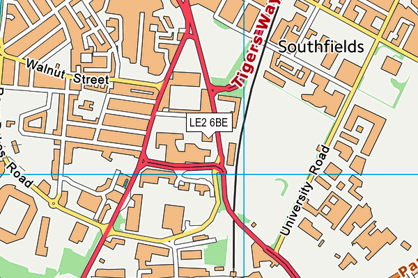 LE2 6BE map - OS VectorMap District (Ordnance Survey)