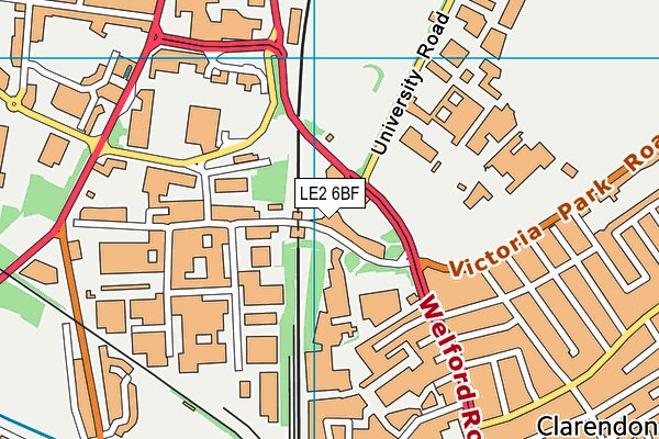 LE2 6BF map - OS VectorMap District (Ordnance Survey)