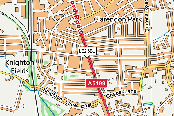 LE2 6BL map - OS VectorMap District (Ordnance Survey)