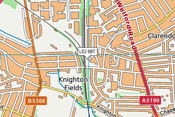 LE2 6BT map - OS VectorMap District (Ordnance Survey)