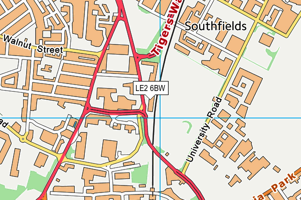 LE2 6BW map - OS VectorMap District (Ordnance Survey)