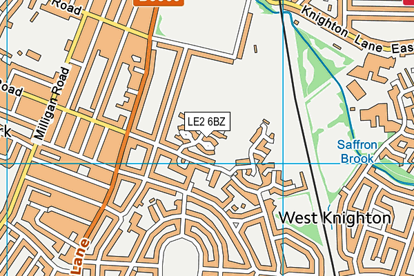 LE2 6BZ map - OS VectorMap District (Ordnance Survey)