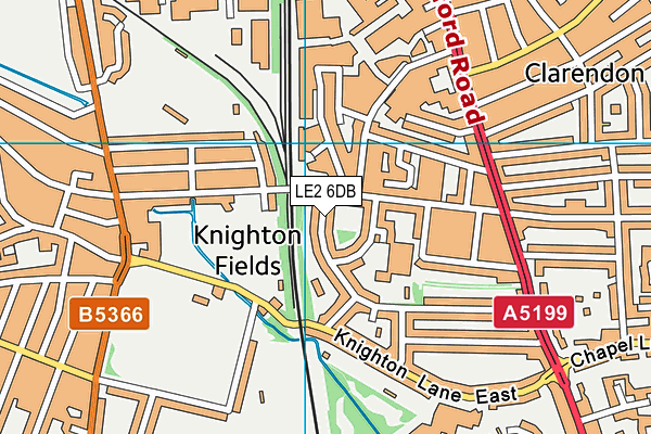 LE2 6DB map - OS VectorMap District (Ordnance Survey)