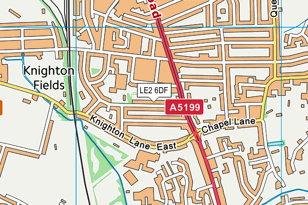 LE2 6DF map - OS VectorMap District (Ordnance Survey)