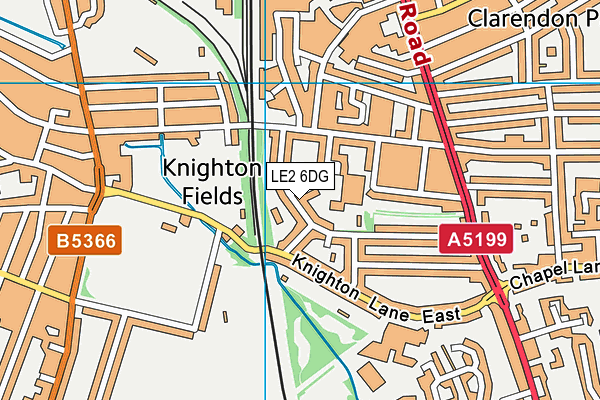 LE2 6DG map - OS VectorMap District (Ordnance Survey)