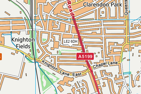 LE2 6DH map - OS VectorMap District (Ordnance Survey)