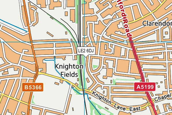 LE2 6DJ map - OS VectorMap District (Ordnance Survey)