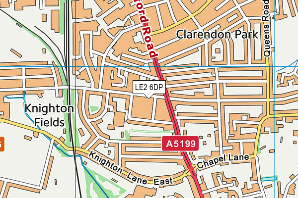 LE2 6DP map - OS VectorMap District (Ordnance Survey)