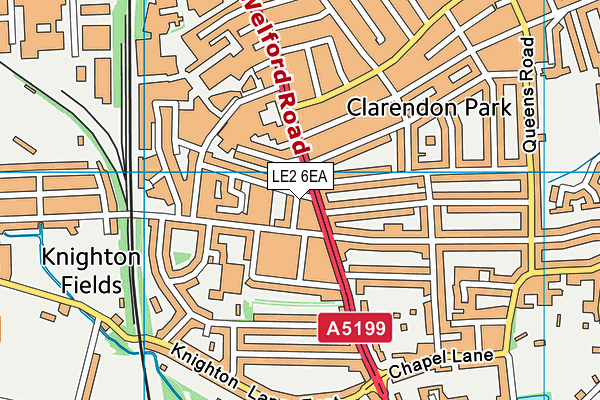 LE2 6EA map - OS VectorMap District (Ordnance Survey)