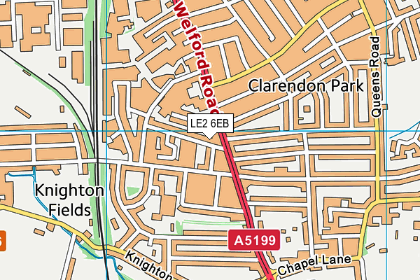 LE2 6EB map - OS VectorMap District (Ordnance Survey)