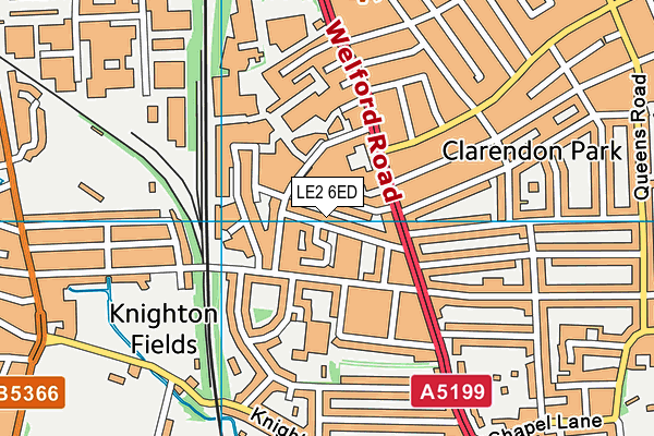 LE2 6ED map - OS VectorMap District (Ordnance Survey)