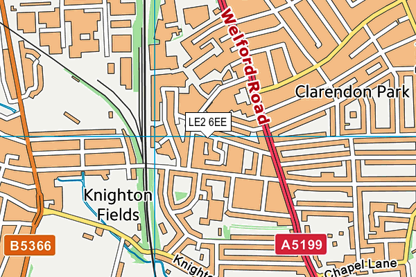 LE2 6EE map - OS VectorMap District (Ordnance Survey)