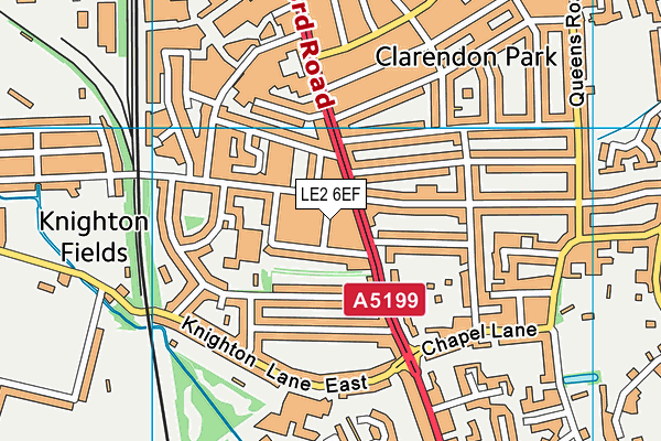 LE2 6EF map - OS VectorMap District (Ordnance Survey)