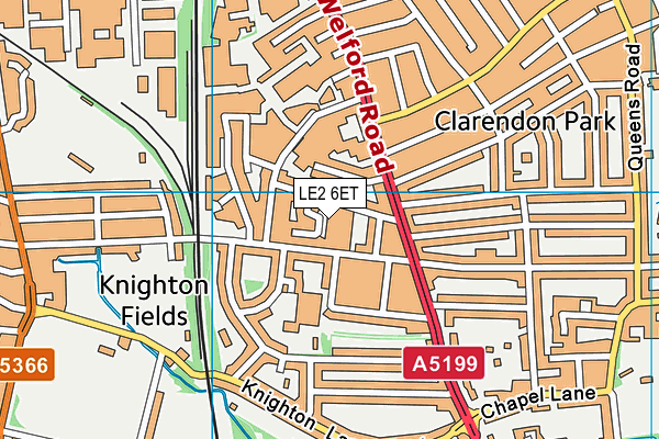 LE2 6ET map - OS VectorMap District (Ordnance Survey)