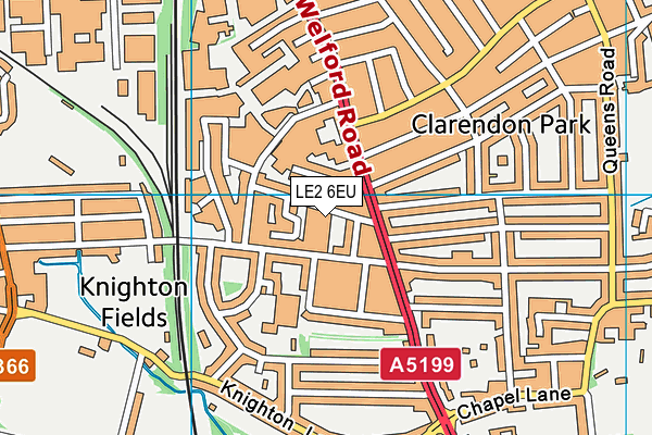 LE2 6EU map - OS VectorMap District (Ordnance Survey)