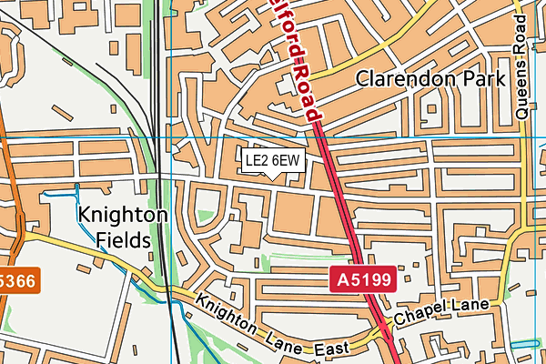 LE2 6EW map - OS VectorMap District (Ordnance Survey)