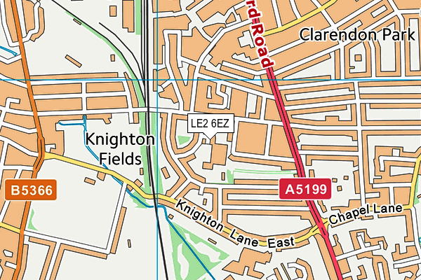 LE2 6EZ map - OS VectorMap District (Ordnance Survey)