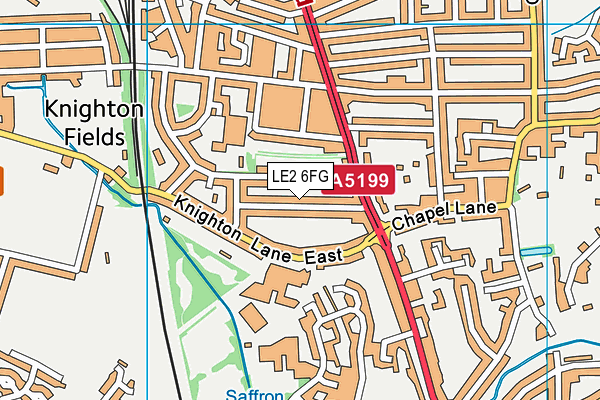 LE2 6FG map - OS VectorMap District (Ordnance Survey)