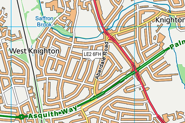 LE2 6FH map - OS VectorMap District (Ordnance Survey)