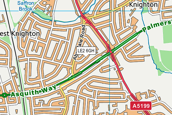 LE2 6GH map - OS VectorMap District (Ordnance Survey)