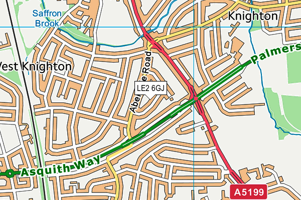 LE2 6GJ map - OS VectorMap District (Ordnance Survey)