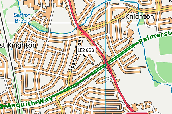 LE2 6GS map - OS VectorMap District (Ordnance Survey)