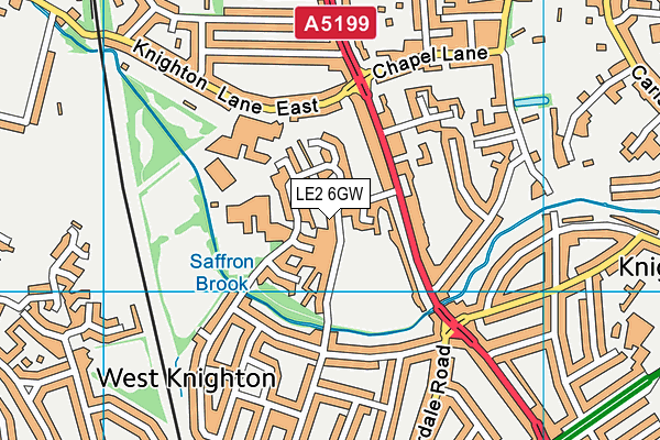 LE2 6GW map - OS VectorMap District (Ordnance Survey)