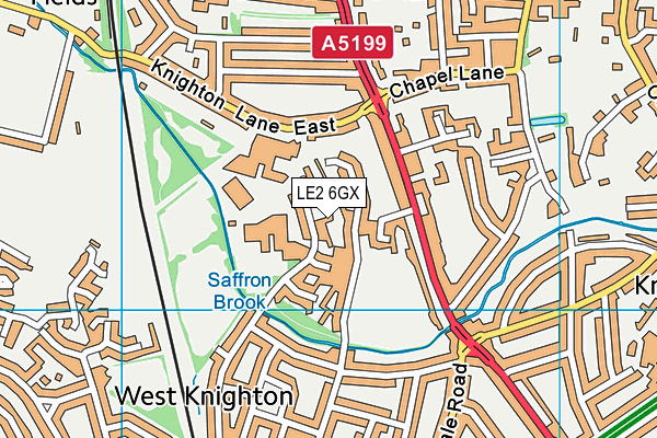 LE2 6GX map - OS VectorMap District (Ordnance Survey)