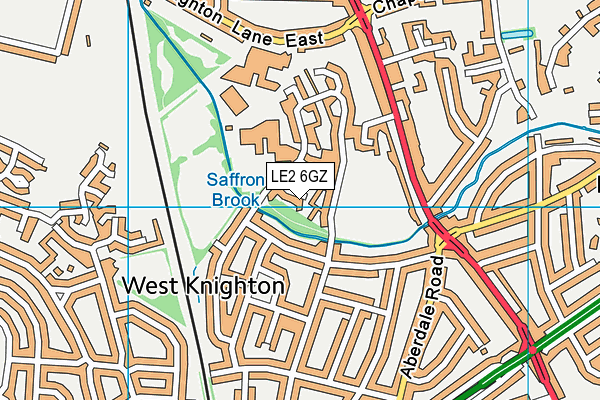 LE2 6GZ map - OS VectorMap District (Ordnance Survey)