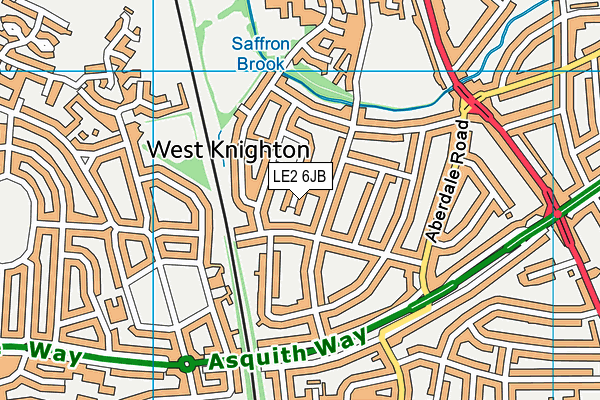 LE2 6JB map - OS VectorMap District (Ordnance Survey)