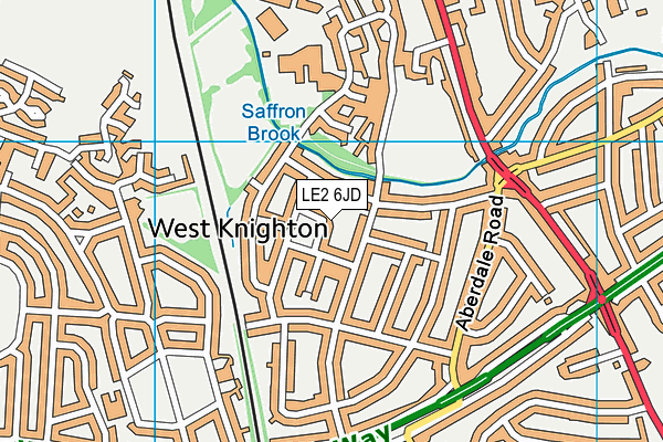 LE2 6JD map - OS VectorMap District (Ordnance Survey)