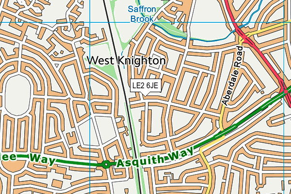 LE2 6JE map - OS VectorMap District (Ordnance Survey)