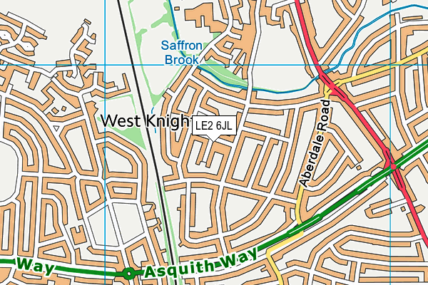 LE2 6JL map - OS VectorMap District (Ordnance Survey)