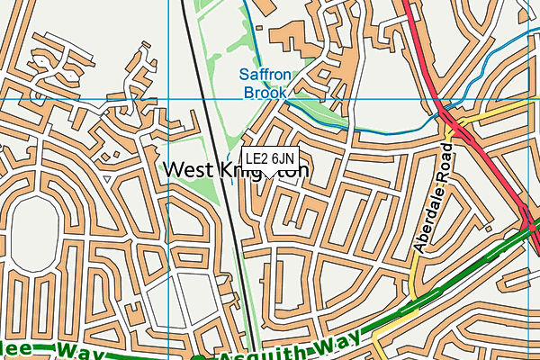 LE2 6JN map - OS VectorMap District (Ordnance Survey)