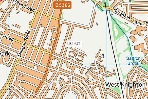 LE2 6JT map - OS VectorMap District (Ordnance Survey)